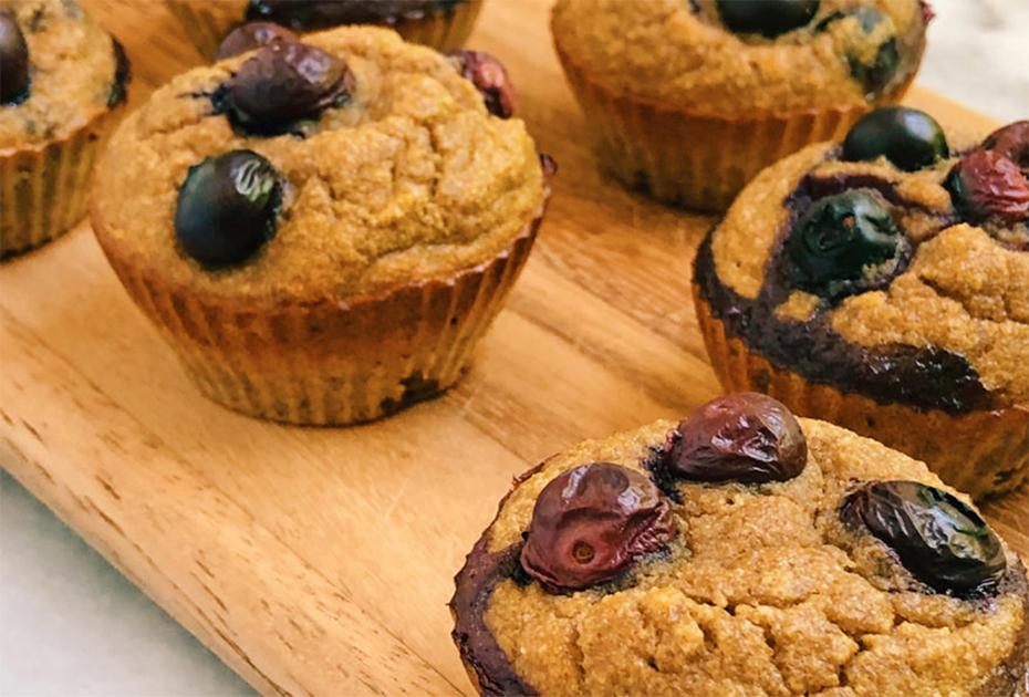 Naturally-Sweetened Blueberry Almond Muffins (Gluten-Free & Dairy-Free)